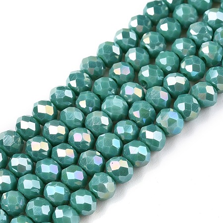 Electroplate Glass Beads Strands EGLA-A044-P4mm-B31-1