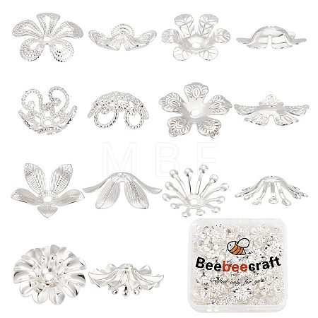 70Pcs 7 Style Brass Bead Caps KK-BBC0003-55-1