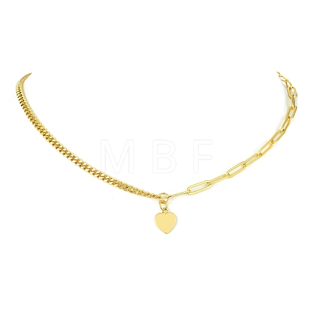 Brass Pendant Necklaces with Curb & Paperclip Chains NJEW-JN04608-01-1