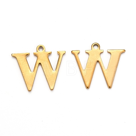 Ion Plating(IP) 304 Stainless Steel Alphabet Charms STAS-H122-W-G-1