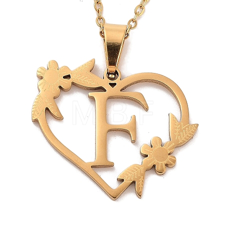 PVD Vacuum Plating 201 Stainless Steel Pendant Necklaces NJEW-R267-02F-G-1