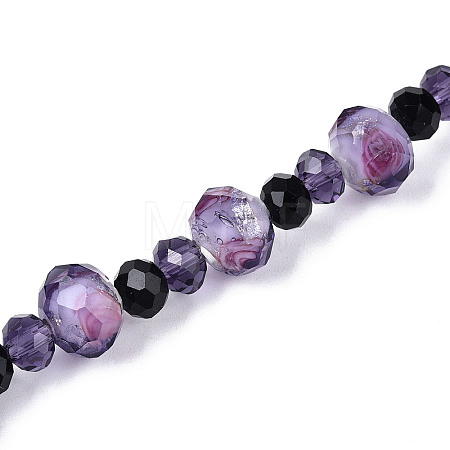 Handmade Silver Foil Glass Beads Strands FOIL-N029-08-1