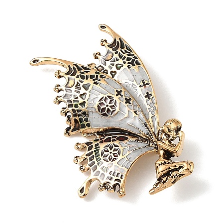 Fairy & Butterfly Enamel Brooch Pins JEWB-A041-02AG-01-1