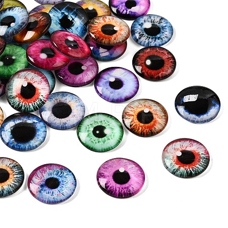 Printed Transparent Glass Cabochons GL-CBAA22A-05-1