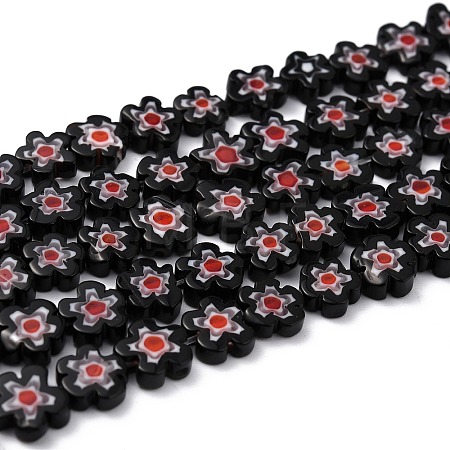 Handmade Millefiori Glass Bead Strands LAMP-J035-8mm-19-1
