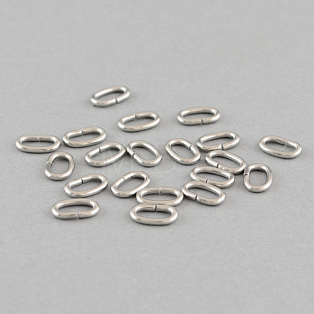 Tarnish Resistant 304 Stainless Steel Open Jump Rings X-STAS-Q186-03-6.5x5mm-1