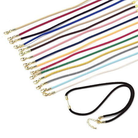 3MM Round Nylon Milan Cord Necklaces Making NJEW-H091-01G-1