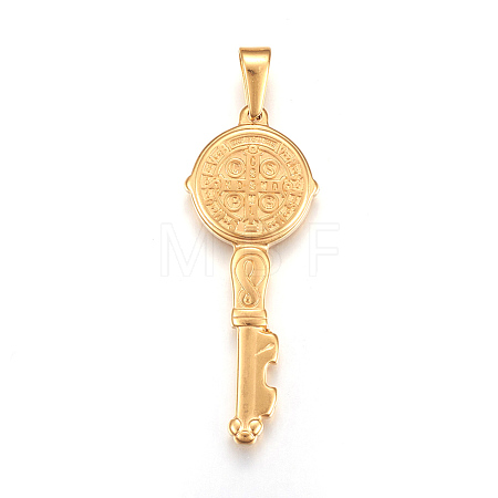 304 Stainless Steel Big Pendants STAS-L210-02G-1