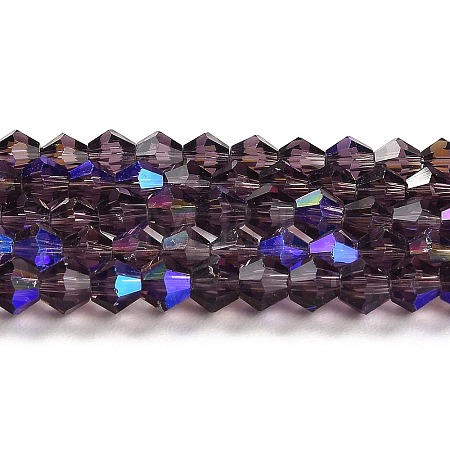 Transparent Electroplate Glass Beads Strands GLAA-F029-2mm-D04-1