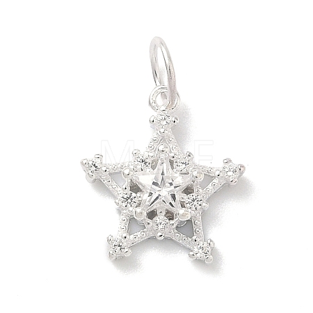 925 Sterling Silver Pave Clear Cubic Zirconia Pendants STER-G049-01B-S-1