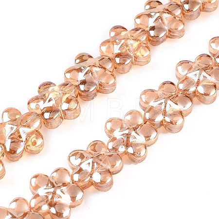 Electroplate Glass Beads Strands EGLA-T028-02F-1