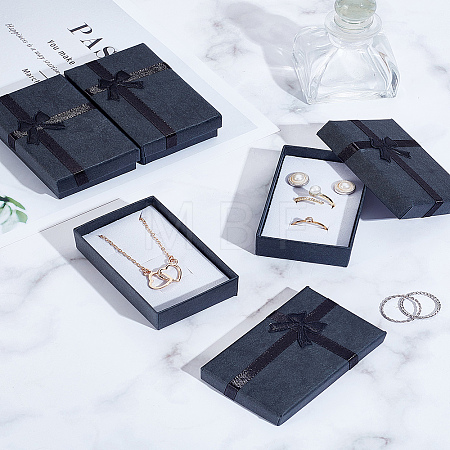 4Pcs Rectangle Paper Jewelry Gift Boxes with Bowknot CON-LP0001-40A-1
