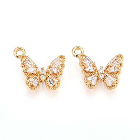 Brass Micro Pave Cubic Zirconia Charms KK-N262-112B-G-1