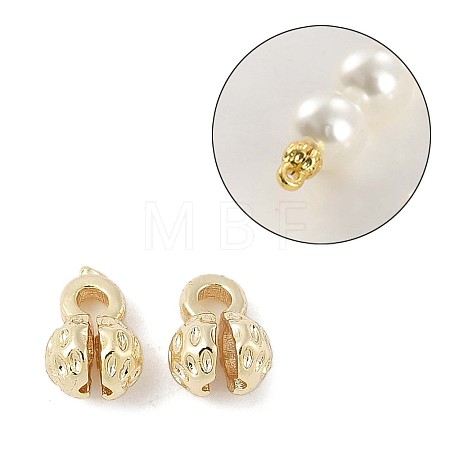 Flower Brass Bead Tips KK-M326-10G-1