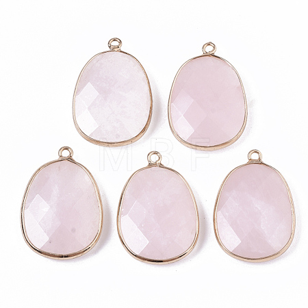 Natural Rose Quartz Pendants X-G-T131-08H-1