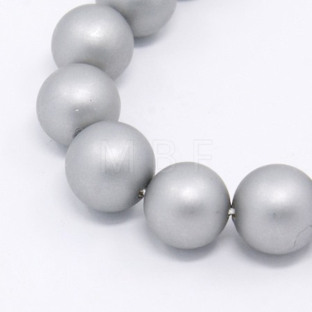 Round Shell Pearl Frosted Beads Strands BSHE-I002-10mm-223-1