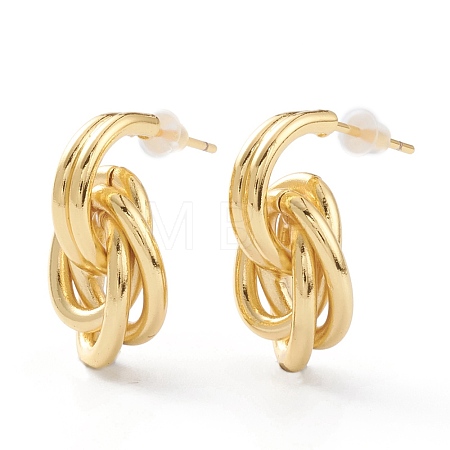Brass Love Knot Earrings EJEW-A056-15G-1