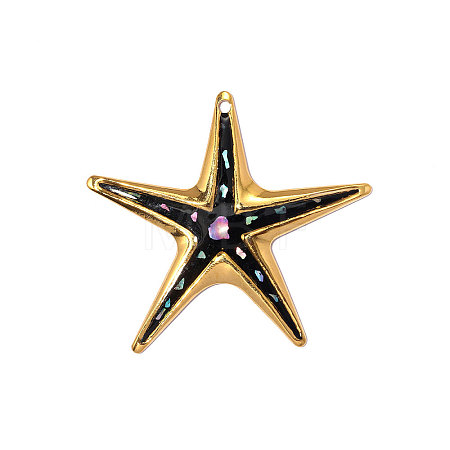 304 Stainless Steel Enamel Big Pendants STAS-OY014-46G-1