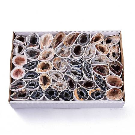 Natural Geode Agate Druzy Agate Display Decorations DJEW-I014-01A-1