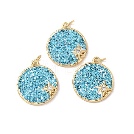 Brass Micro Pave Cubic Zirconia Pendants KK-C143-47G-01-1
