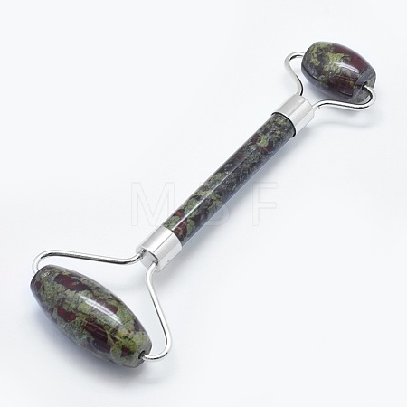 Natural Dragon Blood Jasper Brass Face Massager MRMJ-G009-05P-1