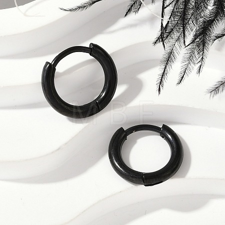 202 Stainless Steel Huggie Hoop Earrings EJEW-F111A-11mm-EB-1
