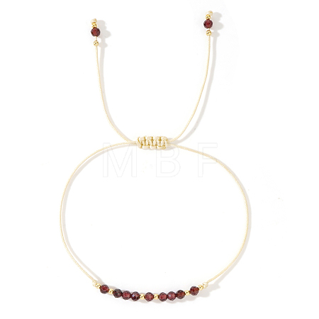 Natural Birthstone Braided Bead Bracelets for Women VA8051-1-1