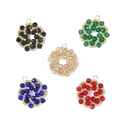 Imitate Austrian Crystal Bicone Glass Beaded Pendants PALLOY-MZ01394-1