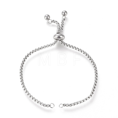 Tarnish Resistant Adjustable 304 Stainless Steel Slider Bracelet/Bolo Bracelets Making X-STAS-I153-02P-1