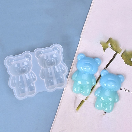 DIY Bear Display Decoration Silicone Molds X-DIY-P068-01-1