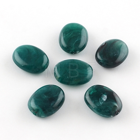 Oval Imitation Gemstone Acrylic Beads OACR-R047-03-1