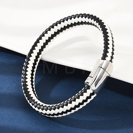 Braided Microfiber Leather Cord Bracelets for Wome Men BJEW-D304-07P-02-1