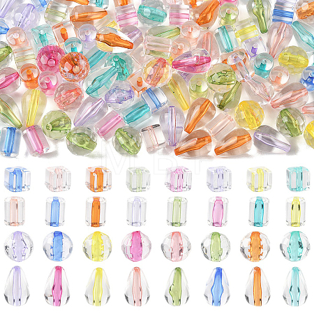 240Pcs 4 Styles Transparent Acrylic Beads TACR-YW0003-47-1