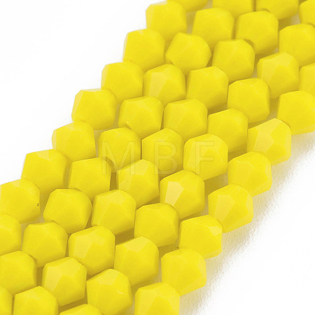 Opaque Solid Color Glass Beads Strands GLAA-Q080-4mm-B10-1