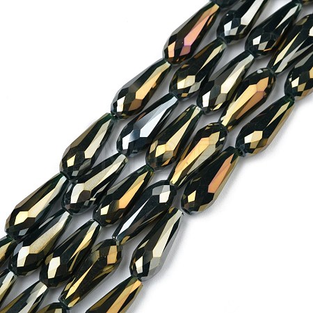 Electroplated Opaque Glass Beads Strands EGLA-L015-FR-B21-01-1