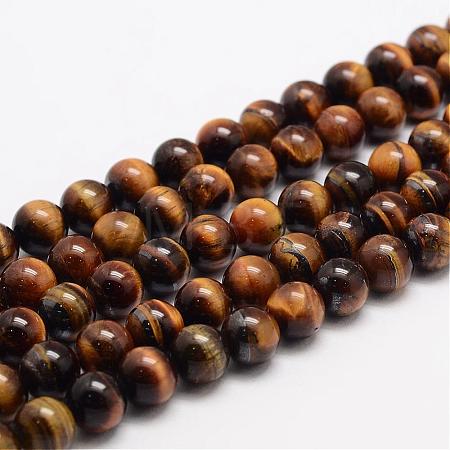 Natural Tiger Eye Bead Strands G-K153-B39-8mm-AB-1