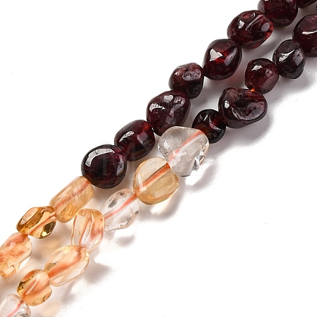 Natural Garnet & Citrine Beads Strands G-L610-B07-01-1
