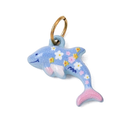 Printed 304 Stainless Steel Charms SA-CBA59B8-04C-G-1