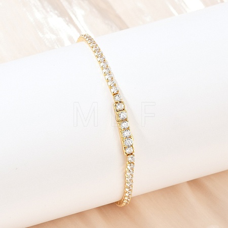 925 Sterling Silver Micro Pave Cubic Zirconia Tennis Bracelets for Women BJEW-C117-01A-G02-1