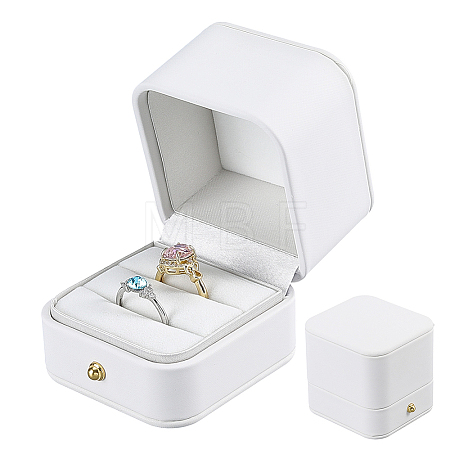 1Pc Imitation Leather Couple Ring Packing Boxes CON-GA0001-38-1