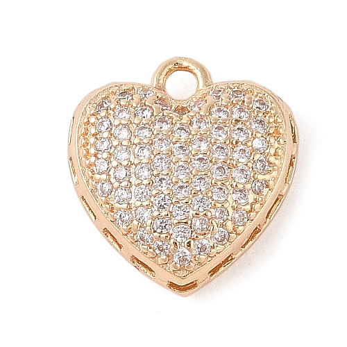 Brass Micro Pave Clear Cubic Zirconia Pendants KK-N256-19G-1