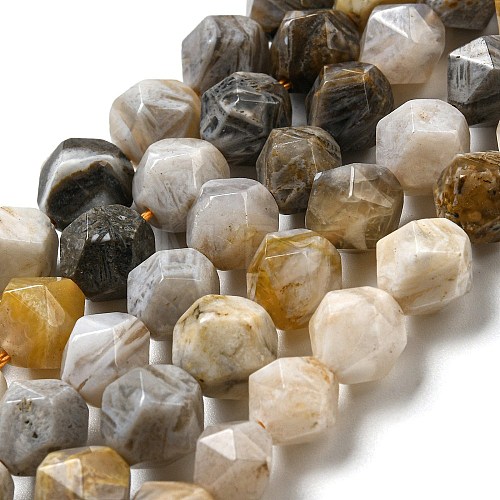 Natural Bamboo Leaf Agate Beads Strands G-NH0012-B02-02-1