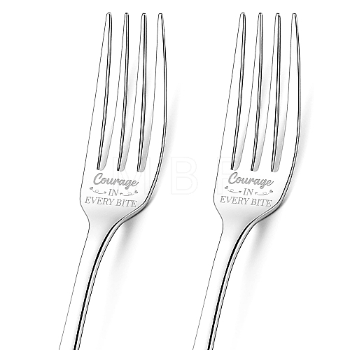 Globleland 1 Set 2Pcs 304 Stainless Steel Fork AJEW-GL0001-19-050-1