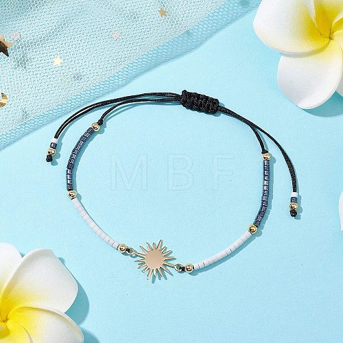 Glass Seed Braided Beaded Bracelets for Women BJEW-MZ00128-01-1