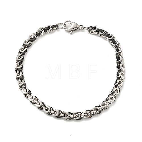 Two Tone 304 Stainless Steel Byzantine Chain Bracelet BJEW-B078-48BP-1