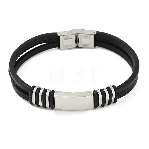 Unisex Casual Style Leather Cord Bracelets BJEW-L373-02P-1-1