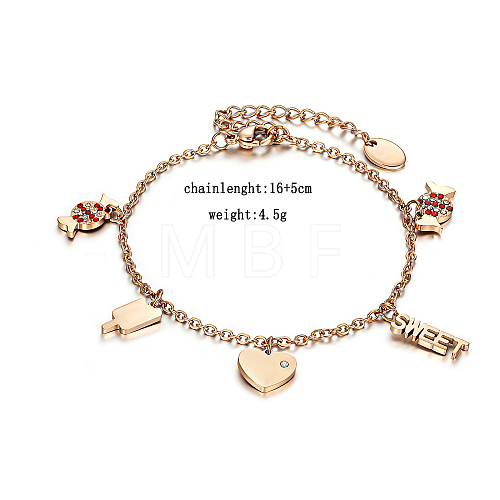 Stylish stainless steel bracelet with letter star flower pendant for daily wear. LX3227-3-1