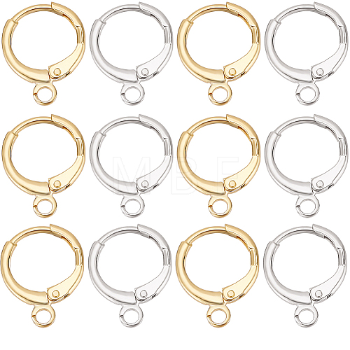 20 Pairs 2 Colors Brass Leverback Earring Findings KK-SC0005-64-1