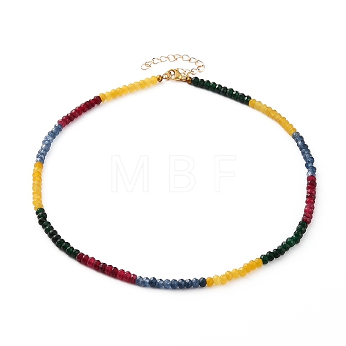 Dyed Natural Malaysia Jade Beaded Necklaces NJEW-JN03236-1