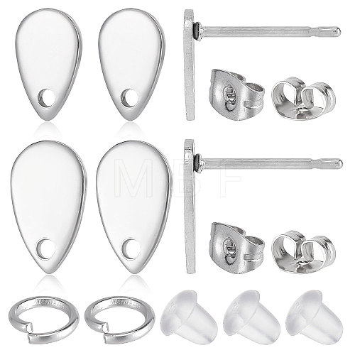 100Pcs 304 Stainless Steel Stud Earring Findings STAS-CN0001-16-1